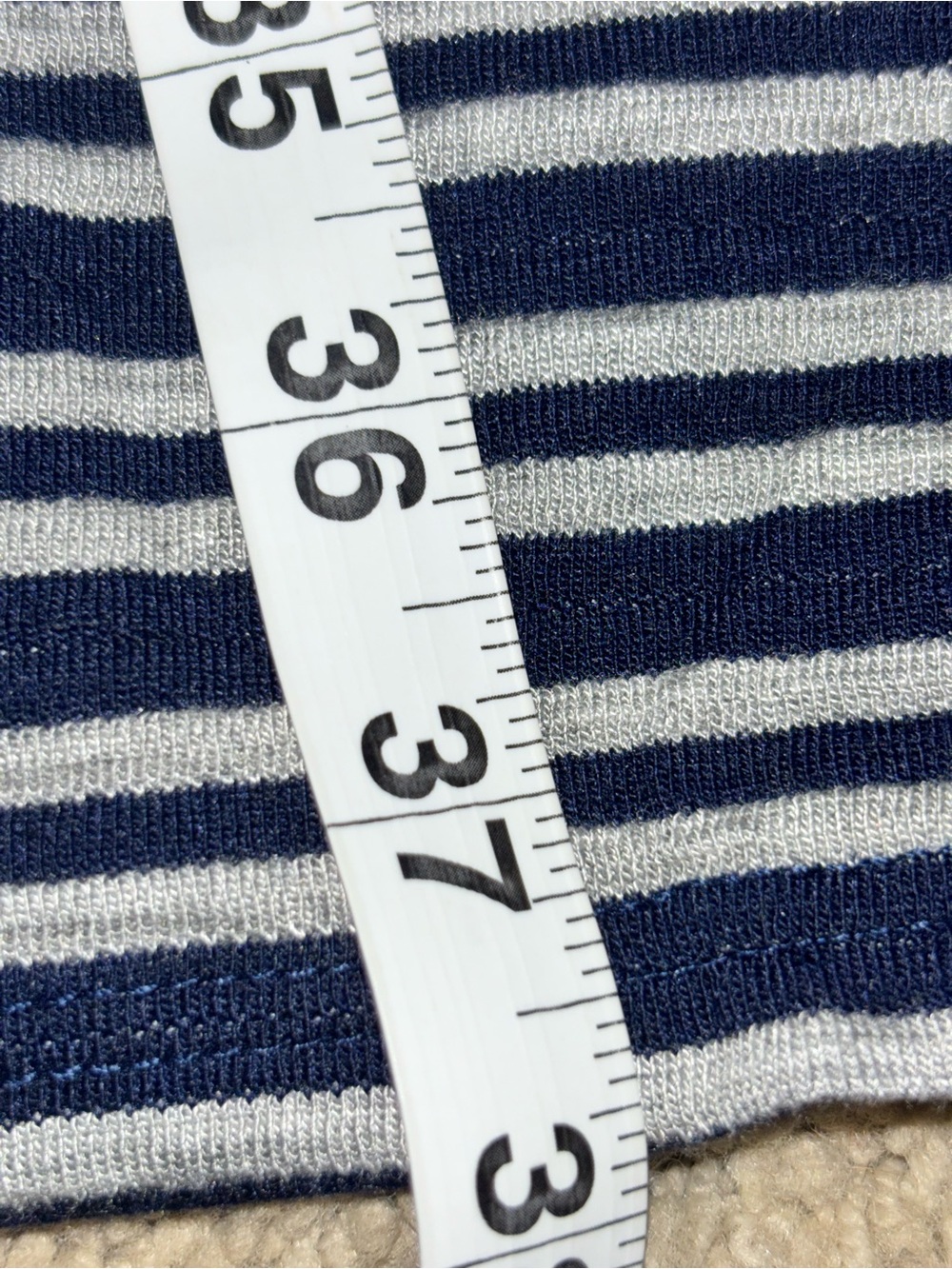 Hellow Navy White Striped Pocket T-Shirt Dress Size Small NWOT Made in USA - Picture 7 of 7